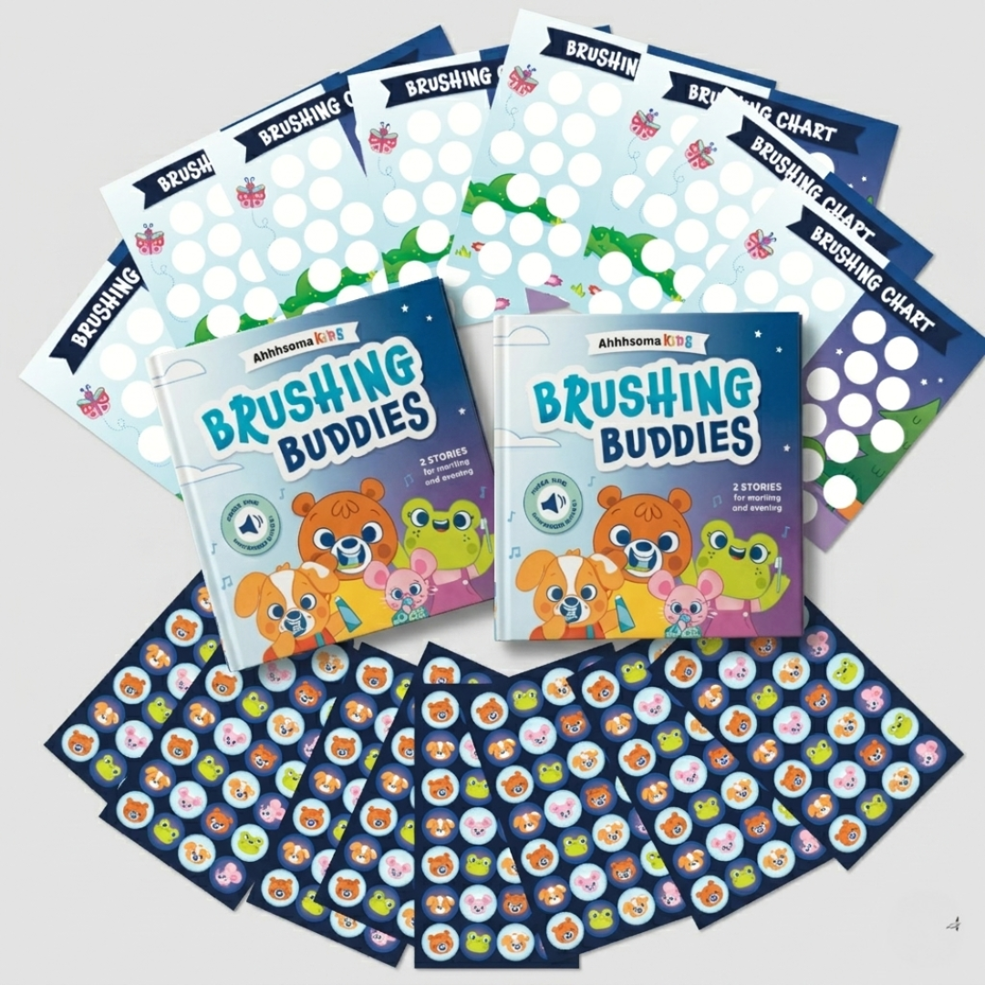 two books with charts and sticker sheets