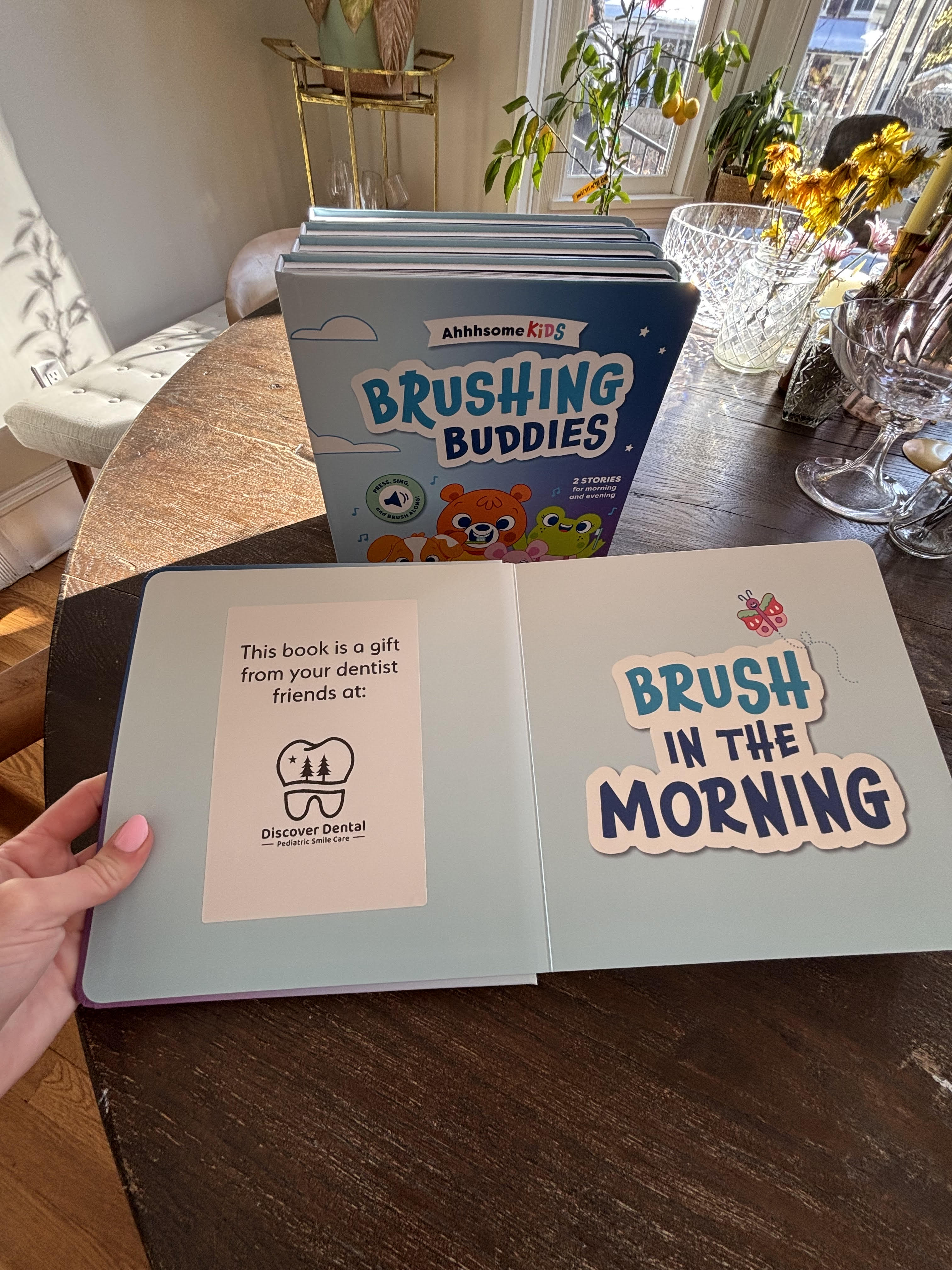 branded insert inside the Brushing Buddies book
